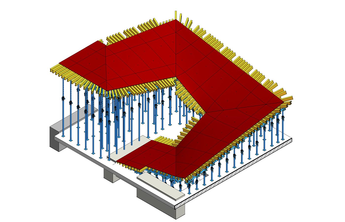 Helical/waist slab formwork